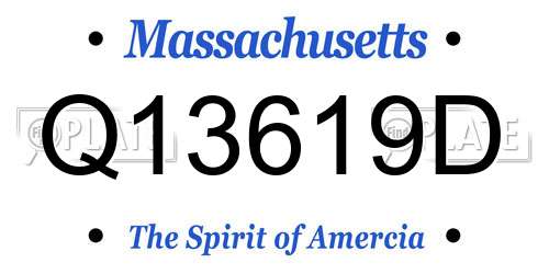 Q13619D Massachusetts License Plate