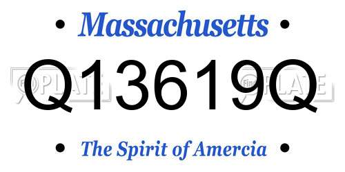 Q13619Q Massachusetts License Plate
