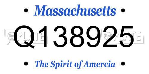 Q138925 Massachusetts License Plate