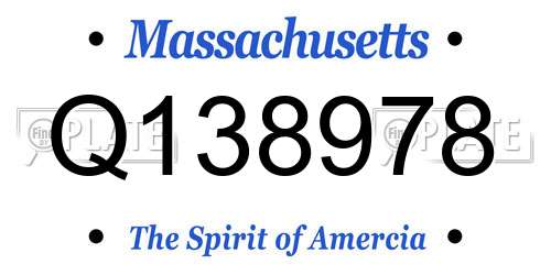Q138978 Massachusetts License Plate