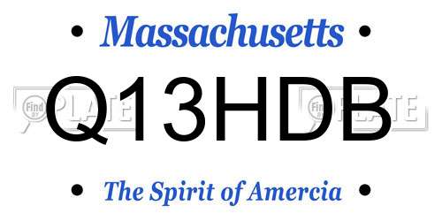 Q13HDB Massachusetts License Plate