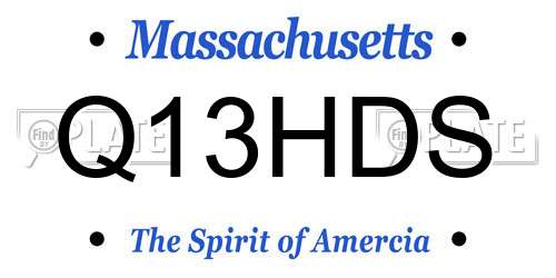 Q13HDS Massachusetts License Plate