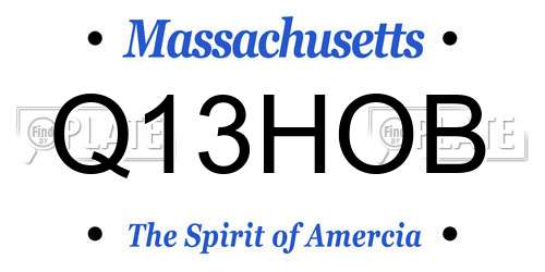 Q13HOB Massachusetts License Plate