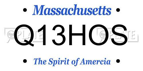 Q13HOS Massachusetts License Plate
