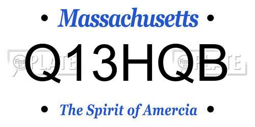 Q13HQB Massachusetts License Plate
