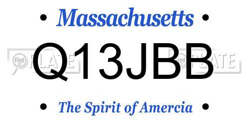 Q13JBB Massachusetts License Plate
