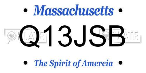 Q13JSB Massachusetts License Plate