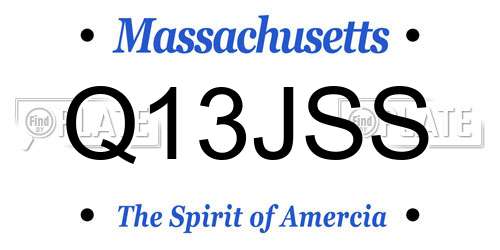Q13JSS Massachusetts License Plate