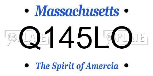 Q145LO Massachusetts License Plate