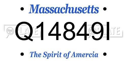 Q14849I Massachusetts License Plate