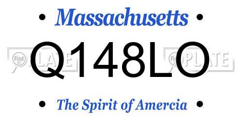 Q148LO Massachusetts License Plate