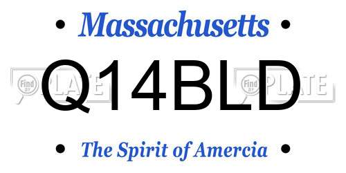 Q14BLD Massachusetts License Plate