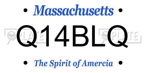 Q14BLQ Massachusetts License Plate