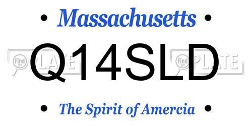 Q14SLD Massachusetts License Plate