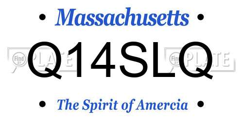 Q14SLQ Massachusetts License Plate