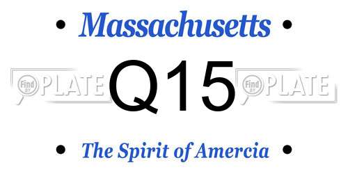 Q15 Massachusetts License Plate