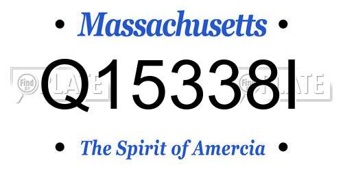 Q15338I Massachusetts License Plate