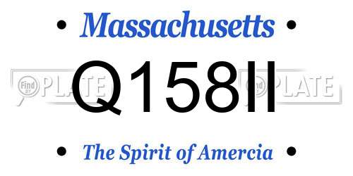 Q158II Massachusetts License Plate