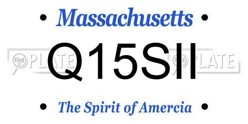 Q15SII Massachusetts License Plate