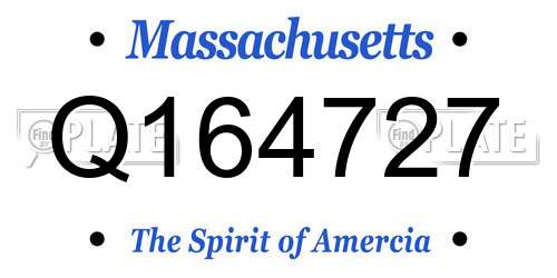 Q164727 Massachusetts License Plate
