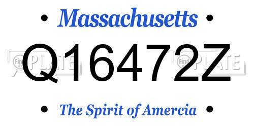 Q16472Z Massachusetts License Plate