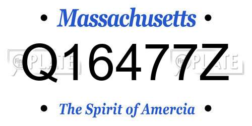 Q16477Z Massachusetts License Plate