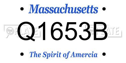 Q1653B Massachusetts License Plate