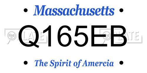 Q165EB Massachusetts License Plate