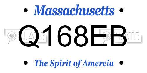 Q168EB Massachusetts License Plate
