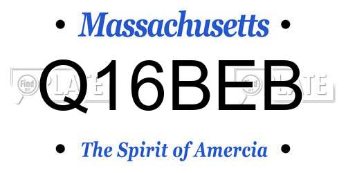 Q16BEB Massachusetts License Plate