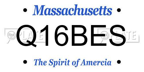 Q16BES Massachusetts License Plate