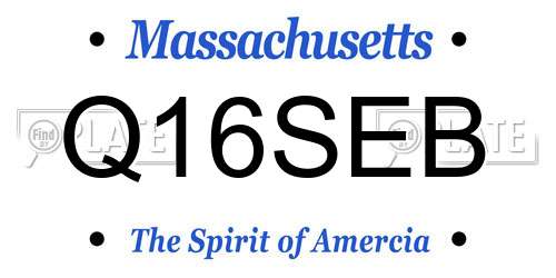 Q16SEB Massachusetts License Plate