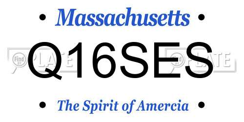 Q16SES Massachusetts License Plate