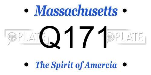 Q171 Massachusetts License Plate