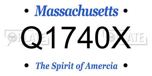 Q1740X Massachusetts License Plate