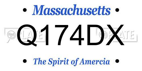 Q174DX Massachusetts License Plate