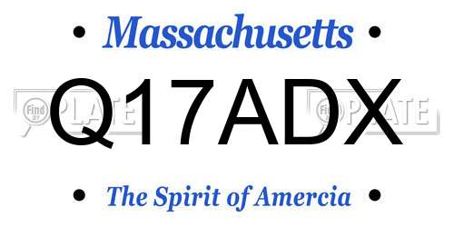 Q17ADX Massachusetts License Plate