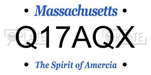 Q17AQX Massachusetts License Plate