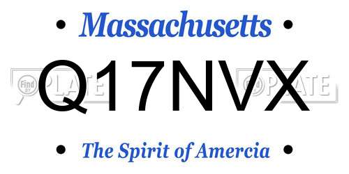 Q17NVX Massachusetts License Plate