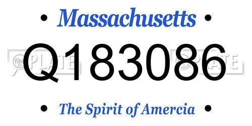 Q183086 Massachusetts License Plate