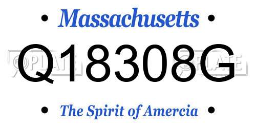 Q18308G Massachusetts License Plate