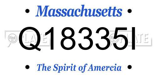 Q18335I Massachusetts License Plate