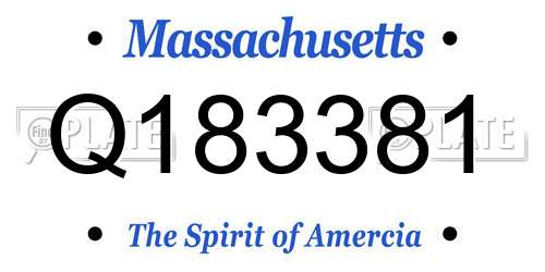 Q183381 Massachusetts License Plate