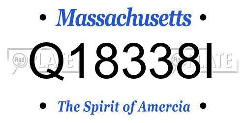 Q18338I Massachusetts License Plate
