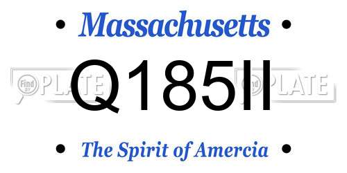 Q185II Massachusetts License Plate