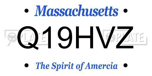 Q19HVZ Massachusetts License Plate