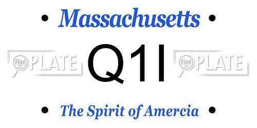 Q1I Massachusetts License Plate