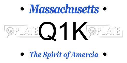 Q1K Massachusetts License Plate