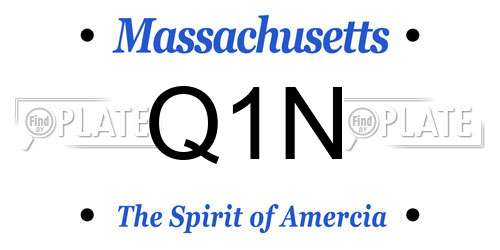 Q1N Massachusetts License Plate