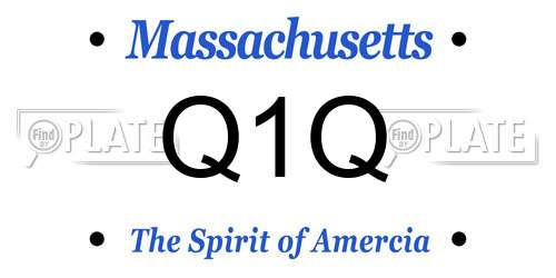Q1Q Massachusetts License Plate